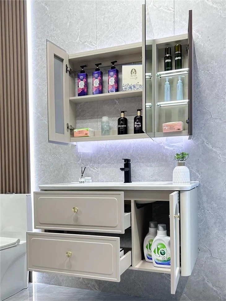 Wall Mounted Bathroom Wood Cabinet